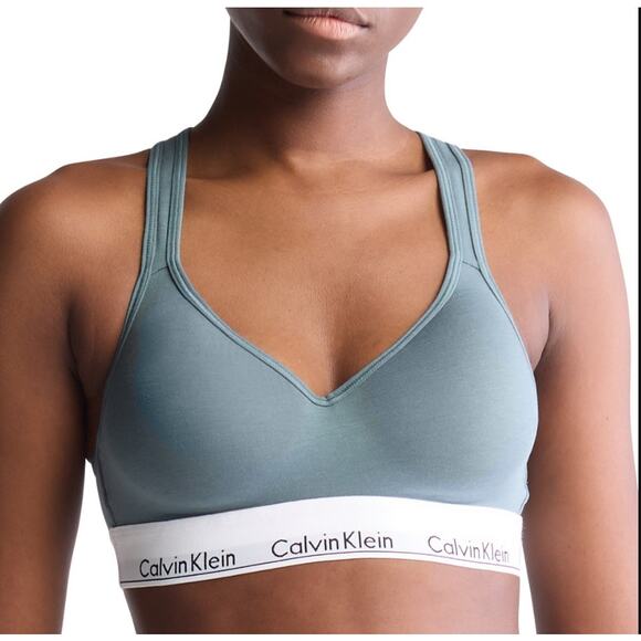 Brand New Calvin Klein Women's Size XL Blue White Lift Bralette Bra - Picture 2 of 6